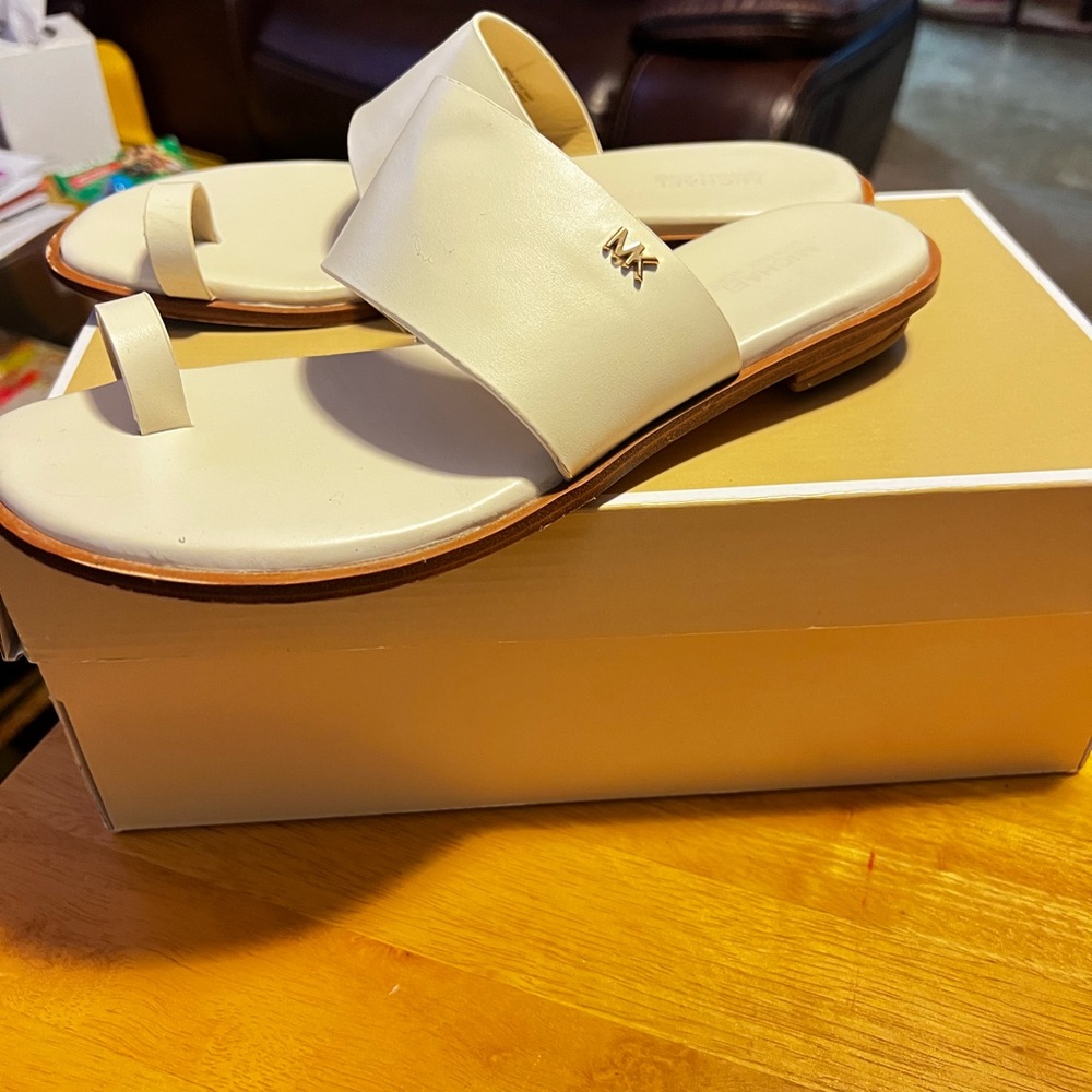 Michael Kors Cream August Flat Sandals